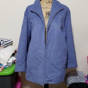 London fog all weather blue suede jacket.